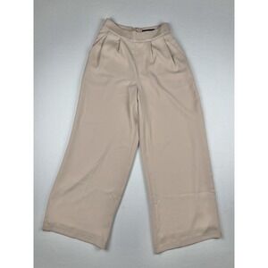 BCBGMAXAZRIA Wide Leg Pants Beige Women's Size Small S Cropped Dressy